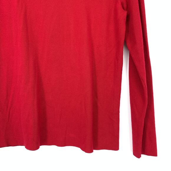 Chicos Turtleneck Fitted Sweater Womens Size 2 US Large Red Long Sleeve - Picture 4 of 6